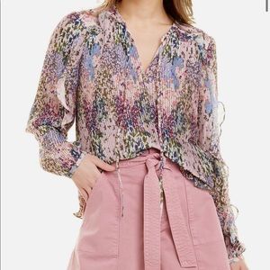Ted Baker Ditsy Woven Top, Sz 3